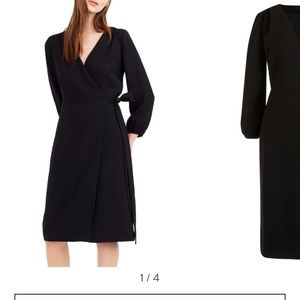 J Crew 365 crepe wrap dress in black
